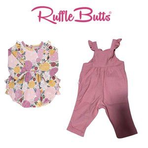 Ruffle Butts Bubble Romper and Overalls NWOT 6-12 months